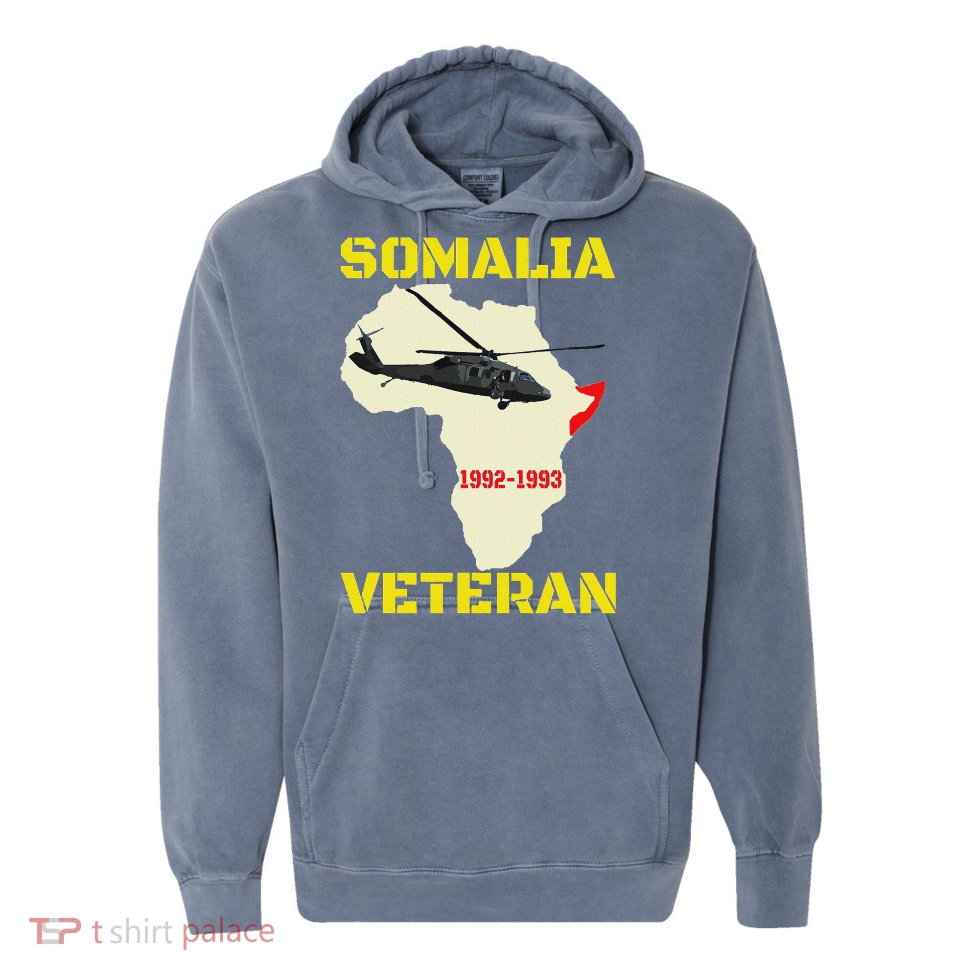 Mogadishu Somalia Veteran Operation Restore Hope War Veteran Comfort Colors Garment-Dyed Hooded Sweatshirt