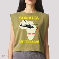 Mogadishu Somalia Veteran Operation Restore Hope War Veteran Garment-Dyed Women's Muscle Tee thumb 2