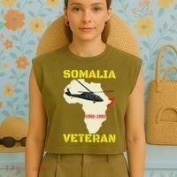 Mogadishu Somalia Veteran Operation Restore Hope War Veteran Garment-Dyed Women's Muscle Tee thumb 4