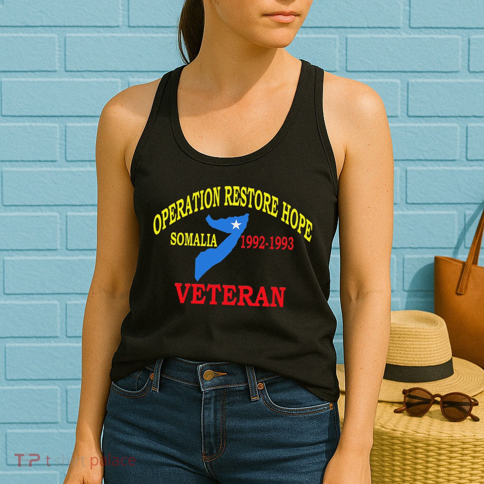 Mogadishu Somalia Veteran Operation Restore Hope War Veteran Women's Tank Top