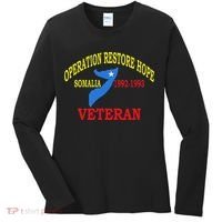 Mogadishu Somalia Veteran Operation Restore Hope War Veteran Women's Long Sleeve Shirt thumb 0