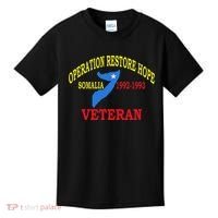 Mogadishu Somalia Veteran Operation Restore Hope War Veteran Kids T-Shirt thumb 0