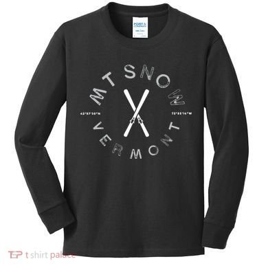 Mount Snow Vermont Graphic Vintage Ski Long Sleeve Kids Long Sleeve Shirt