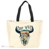 MIDWEST STAY WILD ROAM FREE Skull Cow Tote Bag thumb 0
