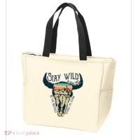 MIDWEST STAY WILD ROAM FREE Skull Cow Tote Bag thumb 3