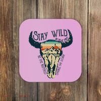 MIDWEST STAY WILD ROAM FREE Skull Cow Coaster thumb 0