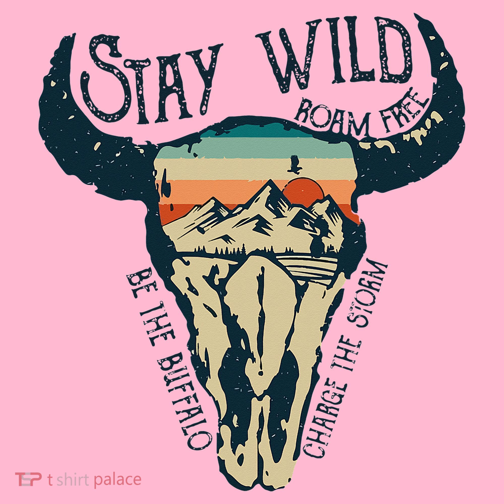 MIDWEST STAY WILD ROAM FREE Skull Cow Coaster