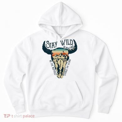 MIDWEST STAY WILD ROAM FREE Skull Cow Hoodie