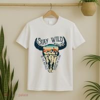 MIDWEST STAY WILD ROAM FREE Skull Cow T-Shirt thumb 2