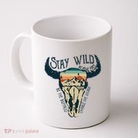 MIDWEST STAY WILD ROAM FREE Skull Cow Coffee Mug thumb 0