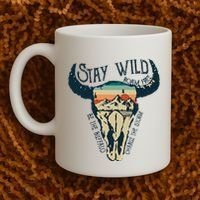 MIDWEST STAY WILD ROAM FREE Skull Cow Coffee Mug thumb 2