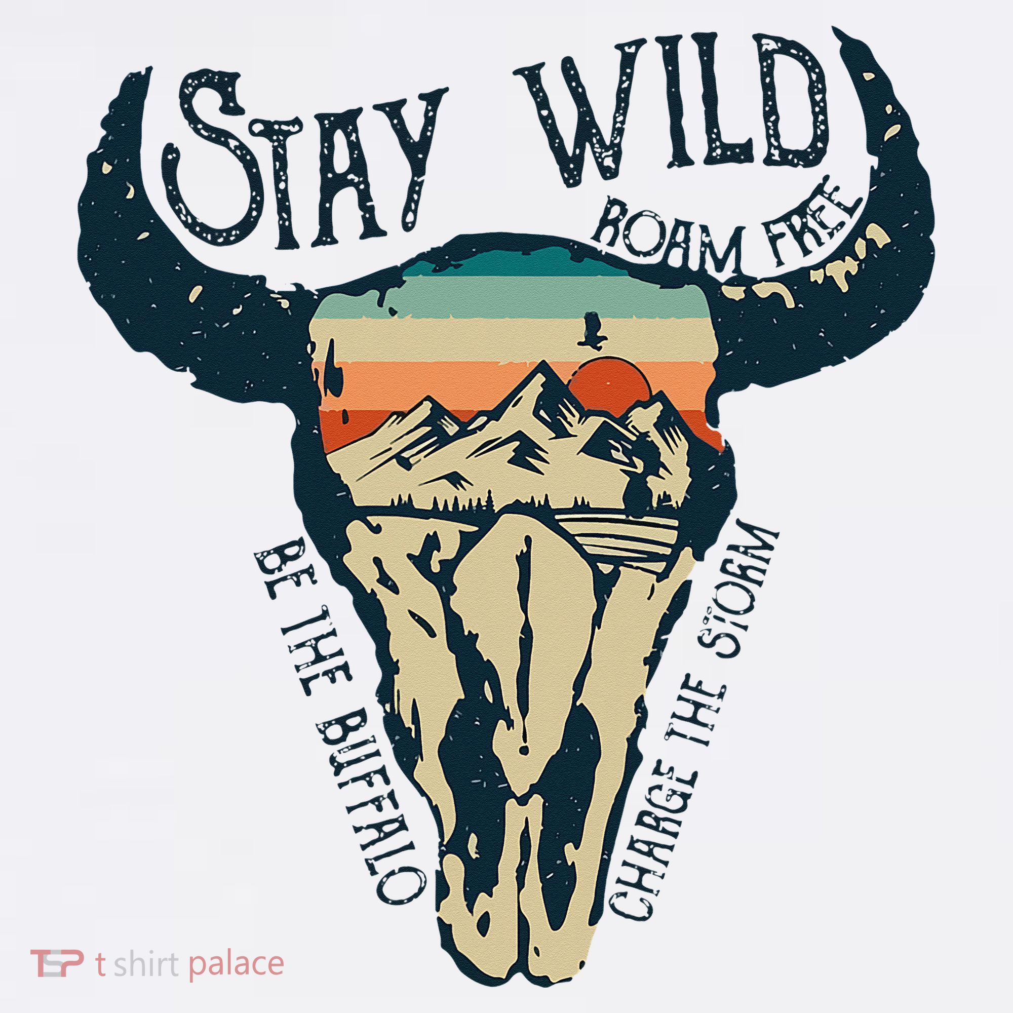MIDWEST STAY WILD ROAM FREE Skull Cow Coffee Mug
