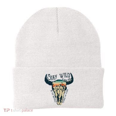 MIDWEST STAY WILD ROAM FREE Skull Cow Beanie
