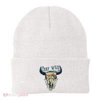 MIDWEST STAY WILD ROAM FREE Skull Cow Beanie thumb 0