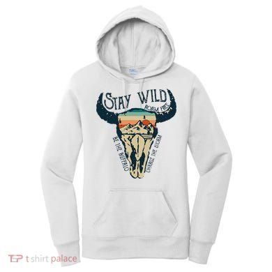 MIDWEST STAY WILD ROAM FREE Skull Cow Women's Hoodie