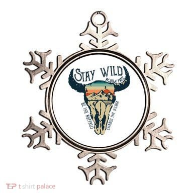 MIDWEST STAY WILD ROAM FREE Skull Cow Ornament