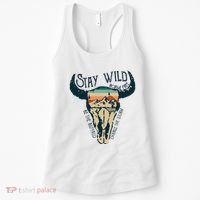MIDWEST STAY WILD ROAM FREE Skull Cow Women's Tank Top thumb 0