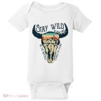 MIDWEST STAY WILD ROAM FREE Skull Cow Baby Bodysuit thumb 0