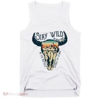 MIDWEST STAY WILD ROAM FREE Skull Cow Tank Top thumb 0