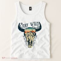 MIDWEST STAY WILD ROAM FREE Skull Cow Tank Top thumb 2
