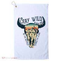 MIDWEST STAY WILD ROAM FREE Skull Cow Golf Towel thumb 0