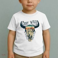 MIDWEST STAY WILD ROAM FREE Skull Cow Toddler T-Shirt thumb 2