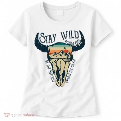 MIDWEST STAY WILD ROAM FREE Skull Cow Women's T-Shirt