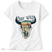 MIDWEST STAY WILD ROAM FREE Skull Cow Women's T-Shirt thumb 0