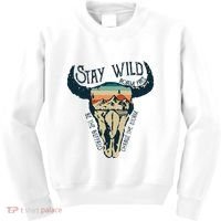 MIDWEST STAY WILD ROAM FREE Skull Cow Kids Sweatshirt thumb 0