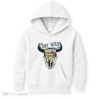 MIDWEST STAY WILD ROAM FREE Skull Cow Kids Hoodie thumb 0