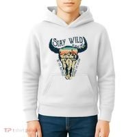 MIDWEST STAY WILD ROAM FREE Skull Cow Kids Hoodie thumb 4