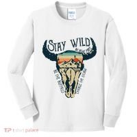 MIDWEST STAY WILD ROAM FREE Skull Cow Kids Long Sleeve Shirt thumb 0