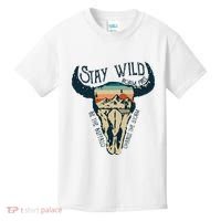 MIDWEST STAY WILD ROAM FREE Skull Cow Kids T-Shirt thumb 0