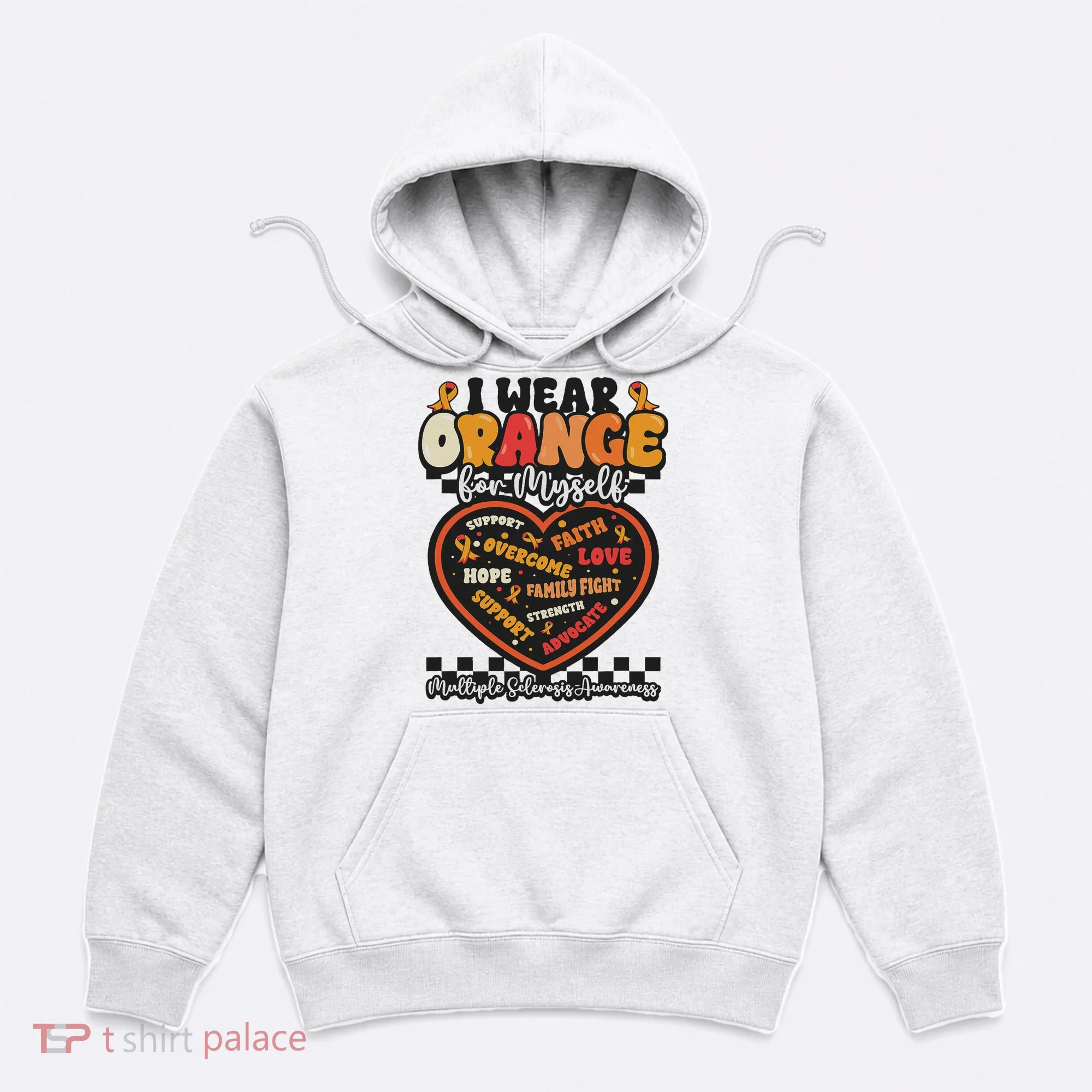 Multiple Sclerosis Wear Orange Ribbon For Myself Ms Warrior Hoodie