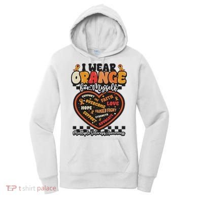Multiple Sclerosis Wear Orange Ribbon For Myself Ms Warrior Women's Hoodie