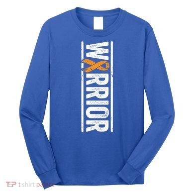 Multiple Sclerosis Warrior Gift Vertical Ms Awareness Ribbon Gift Long Sleeve Shirt