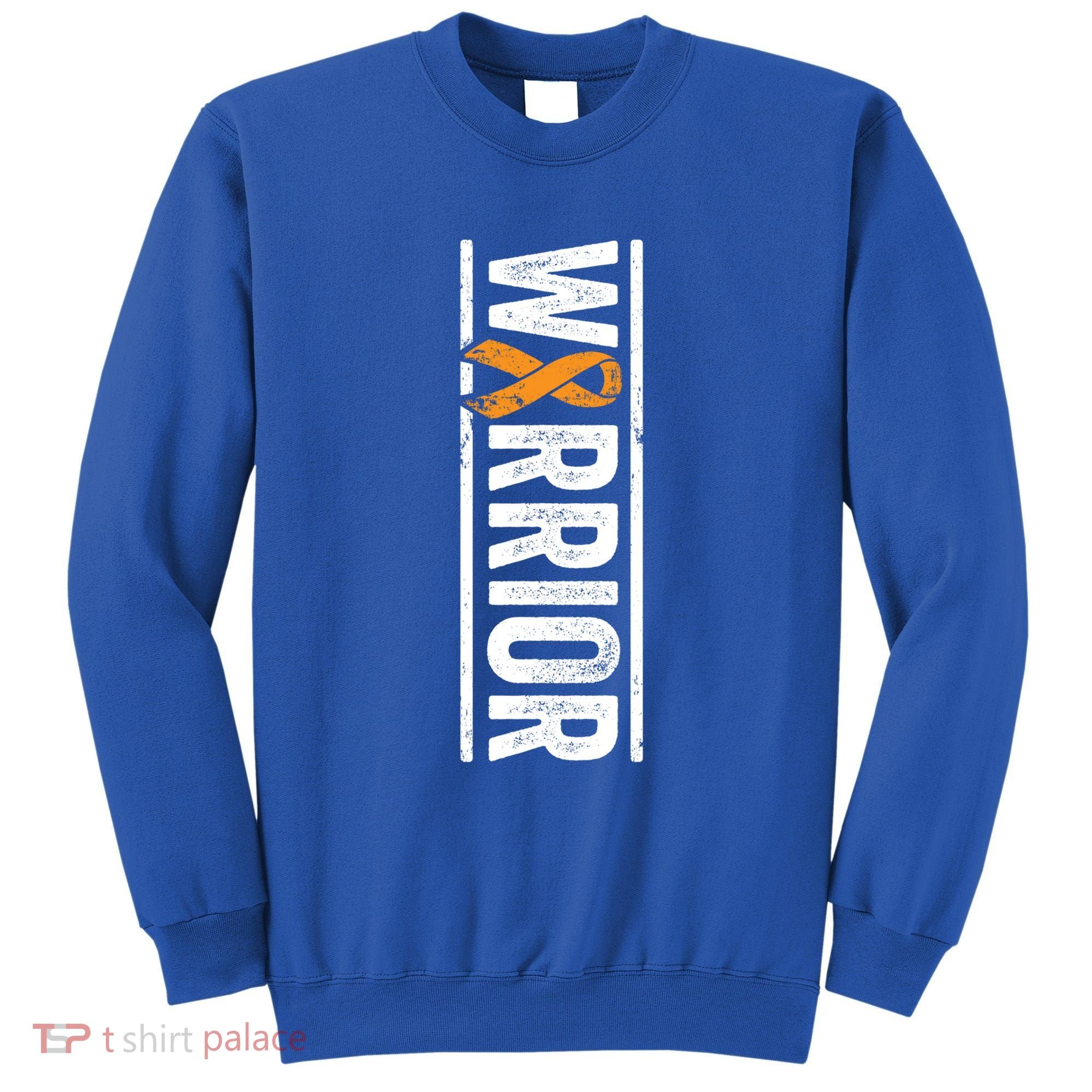 Multiple Sclerosis Warrior Gift Vertical Ms Awareness Ribbon Gift Sweatshirt