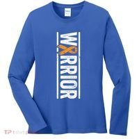 Multiple Sclerosis Warrior Gift Vertical Ms Awareness Ribbon Gift Women's Long Sleeve Shirt thumb 0