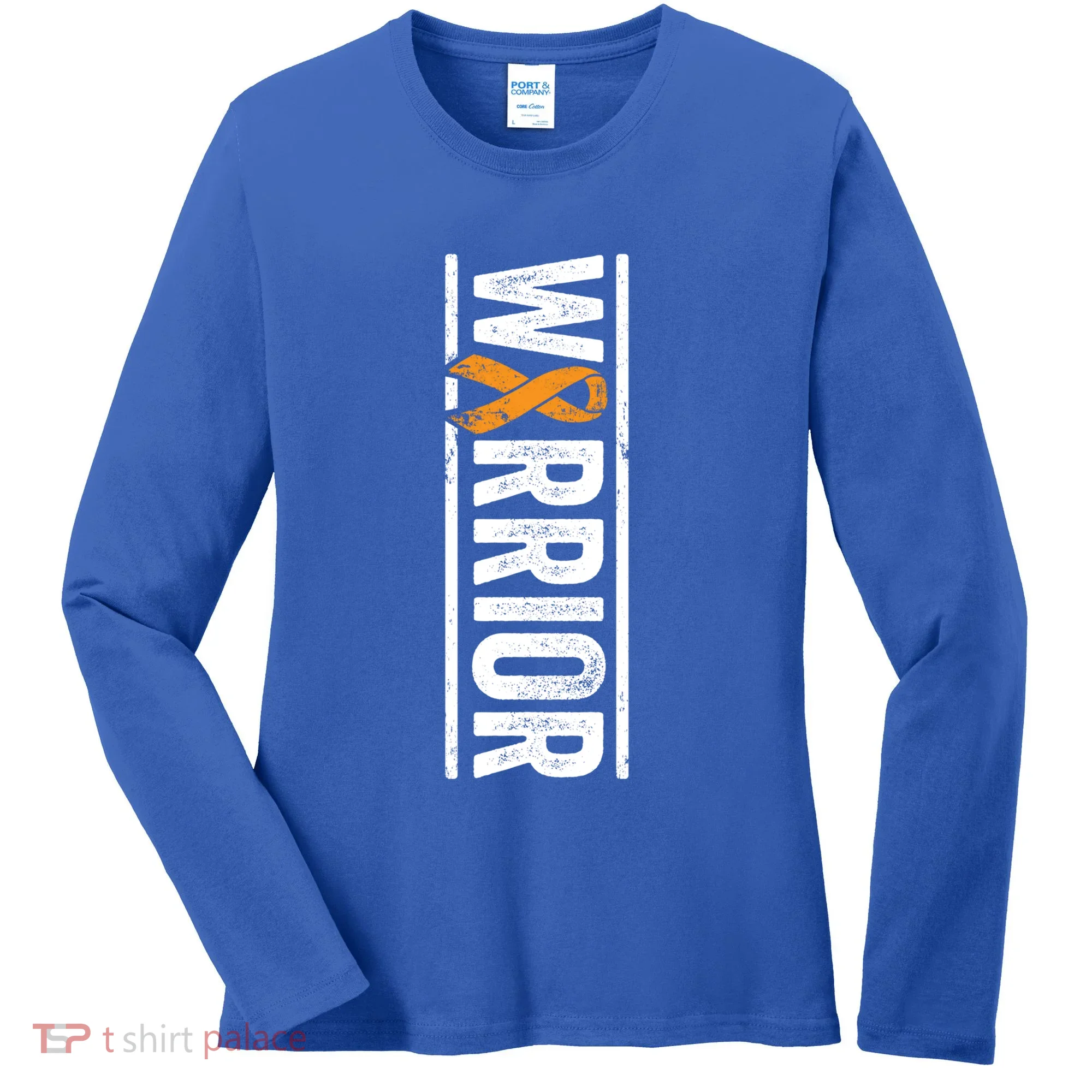 Multiple Sclerosis Warrior Gift Vertical Ms Awareness Ribbon Gift Women's Long Sleeve Shirt