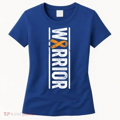 Multiple Sclerosis Warrior Gift Vertical Ms Awareness Ribbon Gift Women's T-Shirt