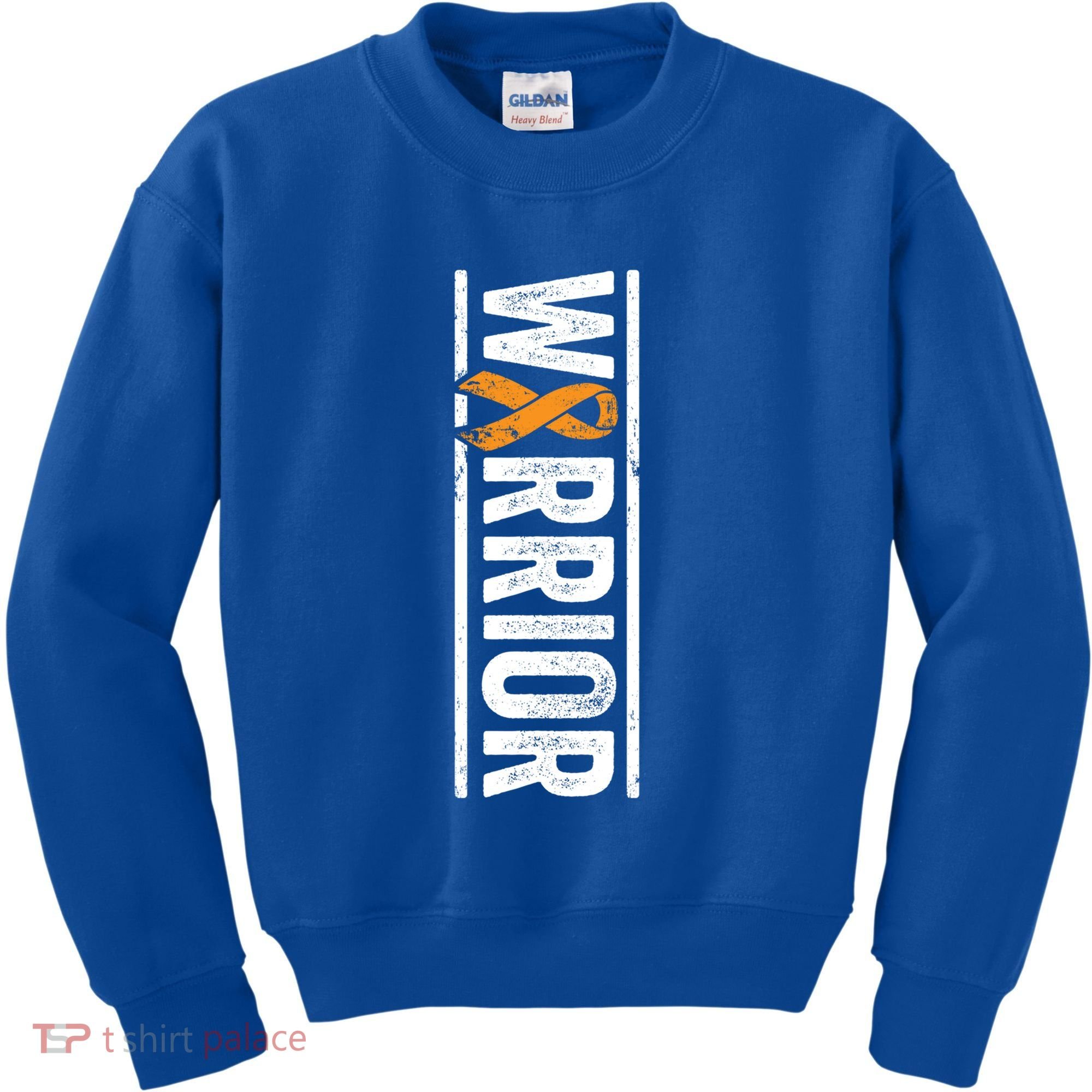 Multiple Sclerosis Warrior Gift Vertical Ms Awareness Ribbon Gift Kids Sweatshirt