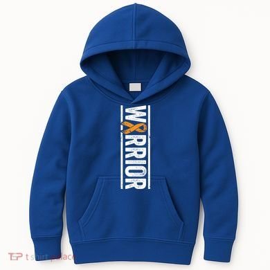 Multiple Sclerosis Warrior Gift Vertical Ms Awareness Ribbon Gift Kids Hoodie