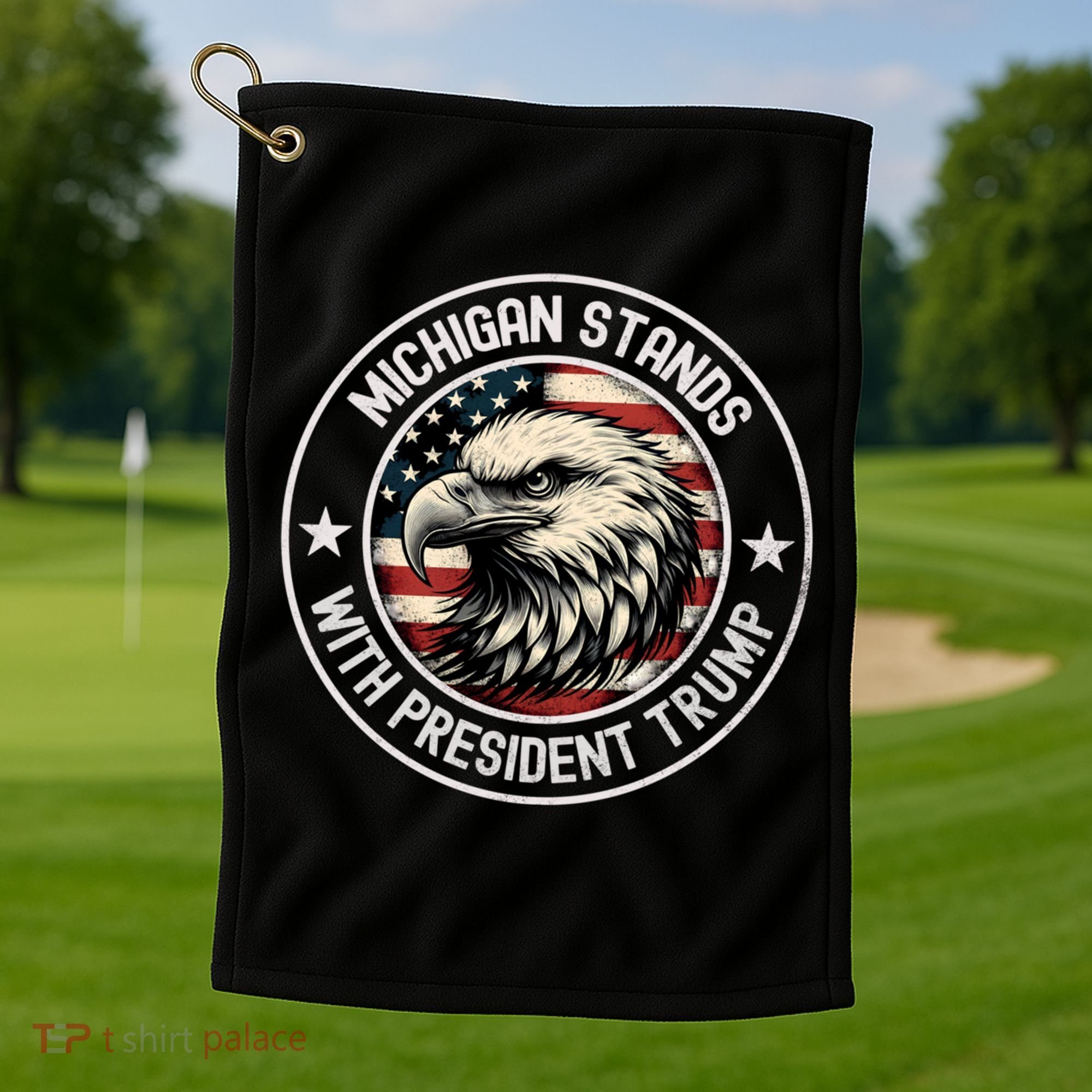 Michigan Stands With Trump Gift Golf Towel