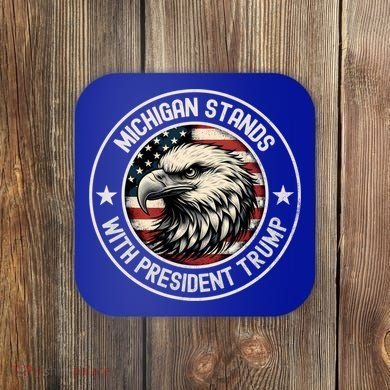 Michigan Stands With Trump Gift Coaster