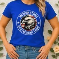 Michigan Stands With Trump Gift Women's T-Shirt thumb 2