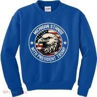 Michigan Stands With Trump Gift Kids Sweatshirt thumb 0