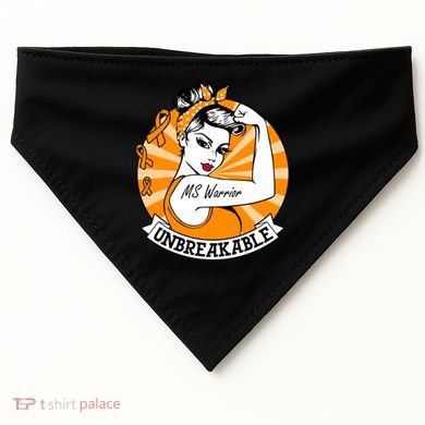 Multiple Sclerosis Warrior Funny Gift Ms Unbreakable Awareness Funny Gift USA-Made Doggie Bandana