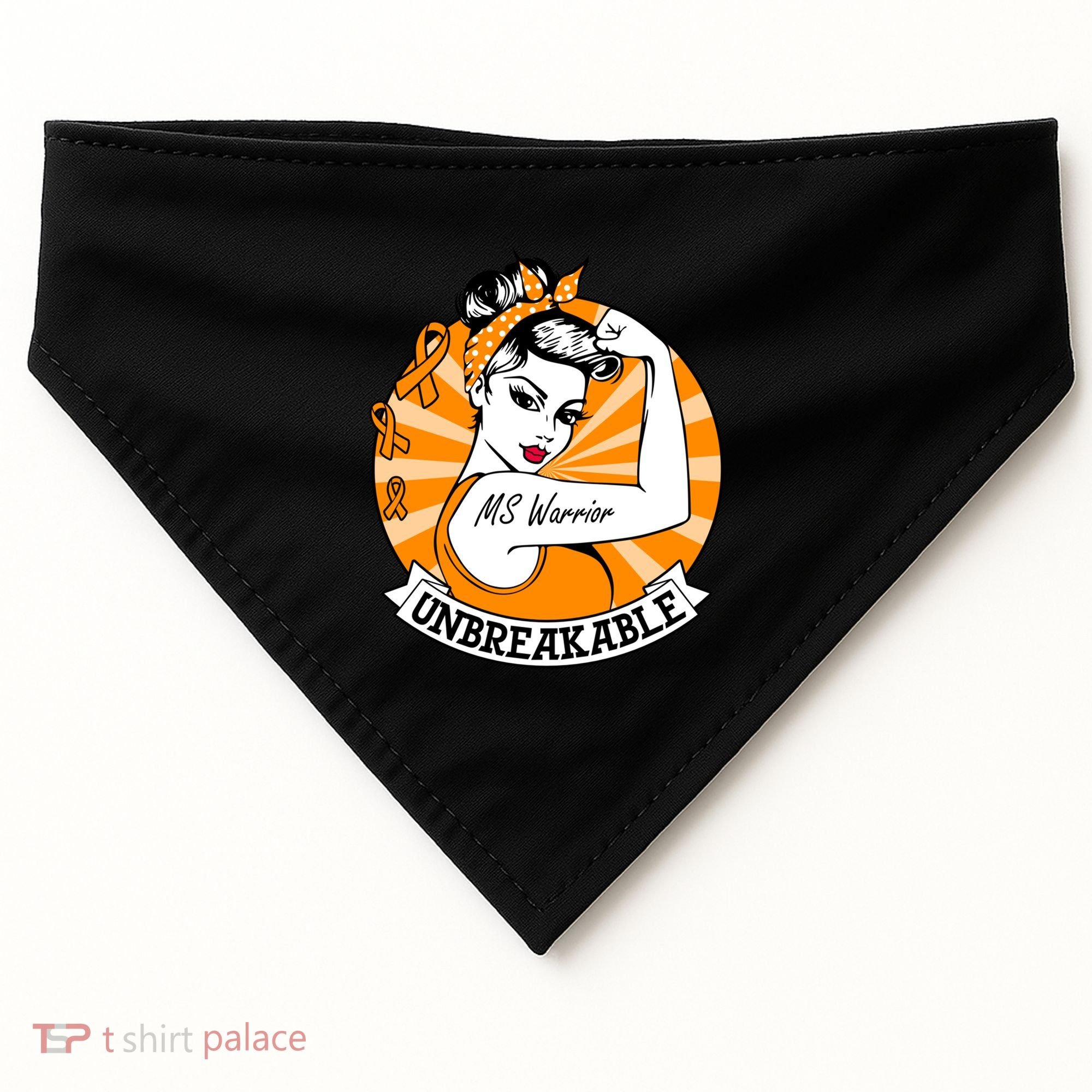 Multiple Sclerosis Warrior Funny Gift Ms Unbreakable Awareness Funny Gift USA-Made Doggie Bandana