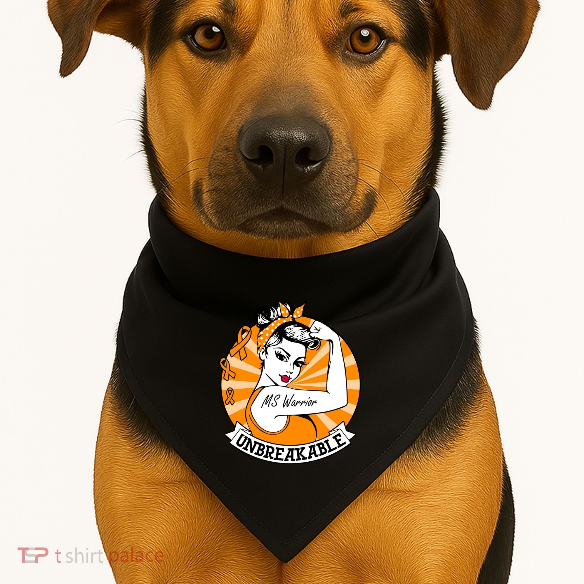 Multiple Sclerosis Warrior Funny Gift Ms Unbreakable Awareness Funny Gift USA-Made Doggie Bandana
