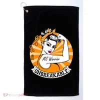 Multiple Sclerosis Warrior Funny Gift Ms Unbreakable Awareness Funny Gift Golf Towel thumb 0